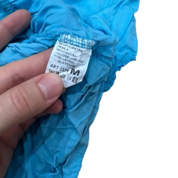 LOLA Made in Italy Baby Blue Mesh Bohemian Top M - Picture 4 of 4